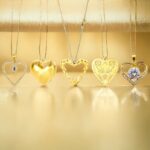 Lot de 10 Colliers Coeur (2,60€ pièce) : Doré en Acier Inoxydable - Qualité Premium