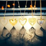 Lot de 5 Colliers Coeur (3€ pièce) : Doré en Acier Inoxydable - Qualité Premium