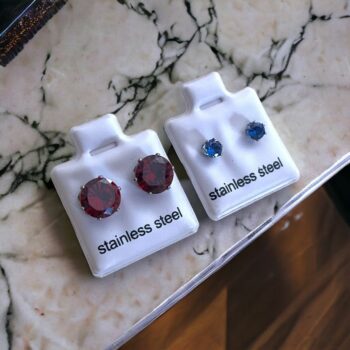 Présentoir de 36 Paires (0,50€ la paire) : Boucles d'Oreilles en Acier Inoxydable
