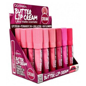 Présentoir de 24 (0,87€ pièce) : Brillant à Lèvres Crème au Beurre - Ddonna
