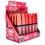 Présentoir de 24 (1,12€ pièce) : Rouge à Lèvres Gloss Vivid Waterproof Mat 24H