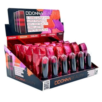 Présentoir de 24 (1,05€ pièce) : Rouge à Lèvres super pigmenté BEAUTY SHINE