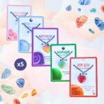 Mélange varié de 5 (2,20€ unité) : Colliers Isithériques en Forme de Cœur avec Pierres de Couleur