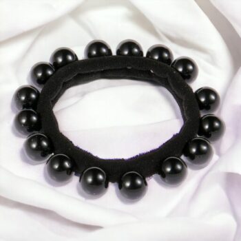Lot de 12 (soit 0,63€ le paquet) : Paquet de 2 gros chouchous à perles noires