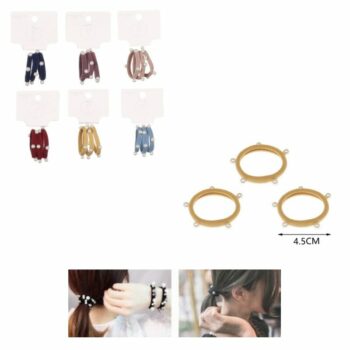 Lot de 12 (soit 0,53€ le paquet) : Paquet de 3 chouchous colorés à perles – Image 2