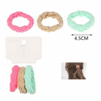 Lot de 12 (soit 0,63€ le paquet) : Paquet de 3 chouchous colorés torsadés – Image 2