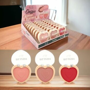 Présentoir de 24 (soit 0,80€ unité) : Blush classique 3 couleurs "COEUR" – Image 2