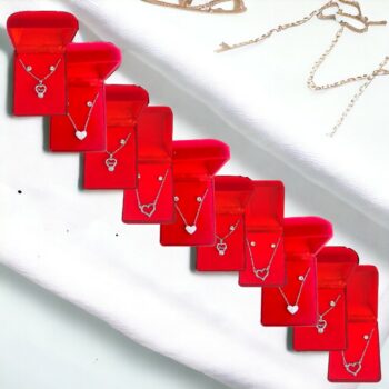 Lot de 12 (soit 1,50€ l'unité) : Bon mélange varié de Coffret collier + boucles d'oreilles