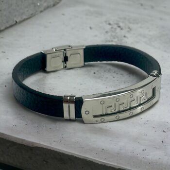 Lot de 4 (1€ unité) : Mélange De Bracelets homme Dorés et Argentés simili cuir noir – Image 10