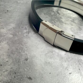 Lot de 4 (1€ unité) : Mélange De Bracelets homme Dorés et Argentés simili cuir noir – Image 11
