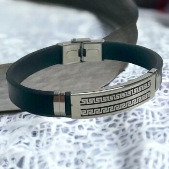 Lot de 4 (1€ unité) : Mélange De Bracelets homme Dorés et Argentés simili cuir noir – Image 8