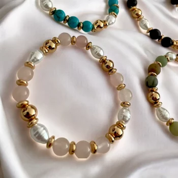 Lot de 12 (1,50€ Pièce) : Bracelet Perles Colorées & Blanches Nacrées – Image 4