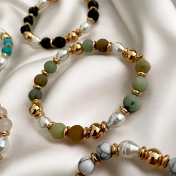 Lot de 12 (1,50€ Pièce) : Bracelet Perles Colorées & Blanches Nacrées