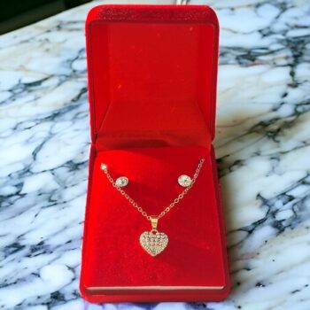 Lot de 3 Coffrets (3€ unité) : Collier et Boucles d'oreilles - Collection Coeur Doré – Image 2