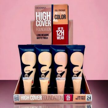 Présentoir de 24 (soit 1,42€ unité) : Fond de teint fluide HIGH COVER 12H