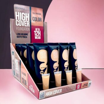 Présentoir de 24 (soit 1,42€ unité) : Fond de teint fluide HIGH COVER 12H – Image 3