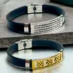 Lot de 30 (1,40€ unité) : Mélange De Bracelets homme Dorés et Argentés simili cuir noir
