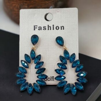 Présentoir de 20 Paires (2,50€ la paire) : Grandes Boucles d'Oreilles en strass coloré – Image 6