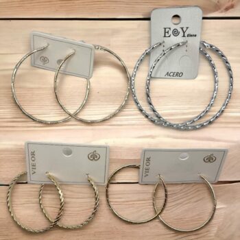 Présentoir de 10 Paires (2,40€ la paire) : Boucles d'Oreilles Créoles – Image 2