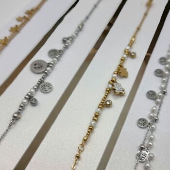 Lot de 20 (2,10€ pièce) : Mélange de bracelets dorés et argentés en acier inoxydable – Image 7