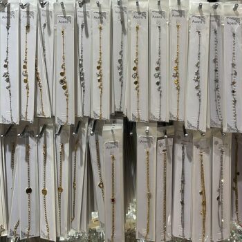 Lot de 20 (2,10€ pièce) : Mélange de bracelets dorés et argentés en acier inoxydable – Image 6