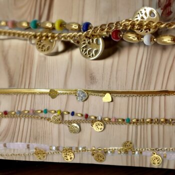 Lot de 20 (2,10€ pièce) : Mélange de bracelets dorés et argentés en acier inoxydable – Image 12