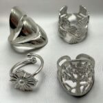 Lot de 20 (2,10€ unité) : Bague ajustable argentée en Acier Inoxydable
