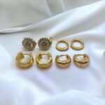 Lot mélangé de 10 (2,50€ la paire) : Paire de Boucles d'Oreilles dorées en Acier Inoxydable