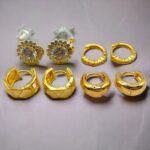 Lot mélangé de 20 (2,10€ la paire) : Paire de Boucles d'Oreilles dorées en Acier Inoxydable