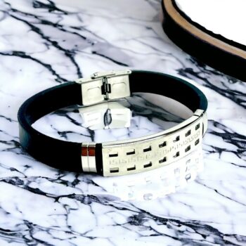 Lot de 20 (1,60€ unité) : Mélange De Bracelets homme Argentés et simili cuir noir – Image 8