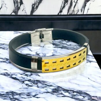 Lot de 30 (1,40€ unité) : Mélange De Bracelets homme Dorés et Argentés simili cuir noir – Image 5