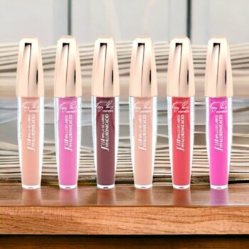 Lot de 24 (1,11€ pièce) : Lipgloss permanent à l'acide hyaluronique - 6 couleurs
