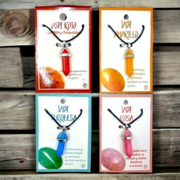 Lot de 10 (1,90€ pièce) : Mélange de Colliers Esotériques pierre, Bonheur, Amour, Chance etc...