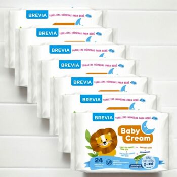 Lot de 6 (soit 0,40€ le paquet) : Paquet de 24 lingettes BABY CREAM ALOE VERA
