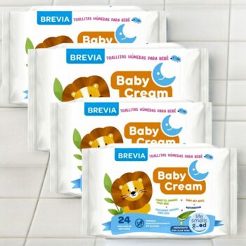 Lot de 6 (soit 0,40€ le paquet) : Paquet de 24 lingettes BABY CREAM ALOE VERA – Image 3