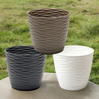 Lot de 12 (soit 1,95€ unité) : Pot en plastique pour fleurs 💐 et plantes - 15cm