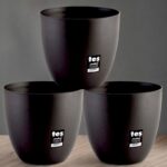 Lot de 12 (soit 1,50€ unité) : Pot de jardin 🌿 en plastique noir lisse - 22cm