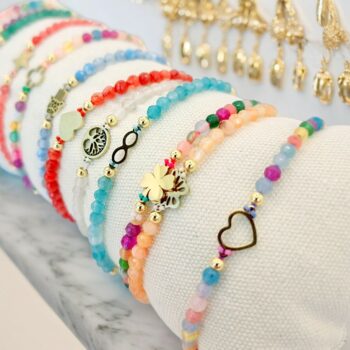 Lot de 2 Cousins de 12 (1,35€ unité) : Bracelets en Cordes, Pierres et Acier Inoxydable – Image 2
