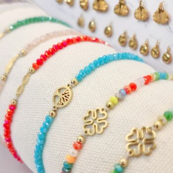 Lot de 2 Cousins de 12 (1,35€ unité) : Bracelets en Cordes, Pierres et Acier Inoxydable – Image 3