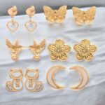 Lot mélangé prémium🥇de 10 (2,80€ la paire) : Boucles d'Oreilles dorées en Acier Inoxydable - 10 modèles différents dans le lot