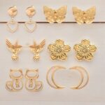 Lot mélangé prémium🥇de 20 (2,40€ la paire) : Boucles d'Oreilles dorées en Acier Inoxydable - 20 modèles différents dans le lot
