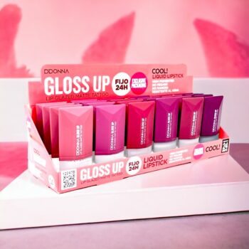 Présentoir de 24 (1,19€ pièce) : Gloss à Lèvres "GLAZED MATTE TATOO" GLOSS UP
