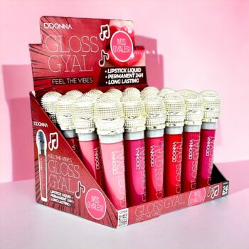 Présentoir de 24 (1,18€ pièce) : Gloss à Lèvres GYAL MAT en forme de micro