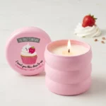 Pack de 8 🕯️ : Bougie cire végétale parfum FRAISE CHANTILLY - Durée 40h - The Fruit Company