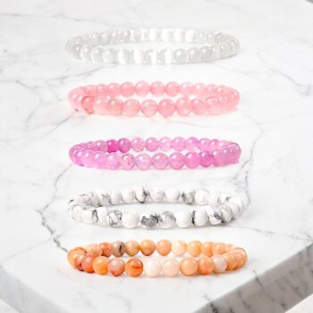 Ensemble de 50 (1,28€ unité) Bracelets en Pierre Mélange de toutes les couleurs - Mélange environ 30 Couleurs différentes – Image 18