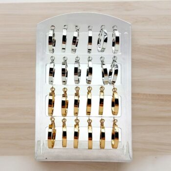 Présentoir de 12 💎(1€ la paire) : Boucles d'Oreilles dorées et argentées – Image 2