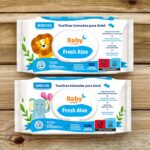 Carton de 12 (soit 1,10€ le paquet) : Lingette humide pour Bébé Brevia Baby Cream Fresh Aloe Vera - 80 par paquet