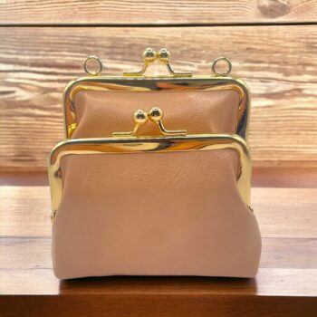 Porte-monnaie beige et doré avec Bandouliere en perle "Qualité prémium" 🥉 – Image 3