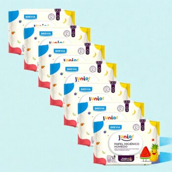 Carton de 24 (soit 1,65€ le paquet) : Paquet de Papier Toilette Humide Junior - 100 lingettes par paquet