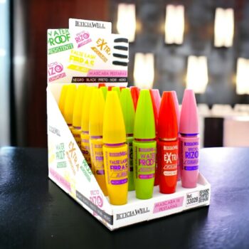Présentoir de 24 (soit 1,04€ unité) : Mascara noir 4 brosses différentes